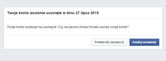 usuwanie konta na stałe